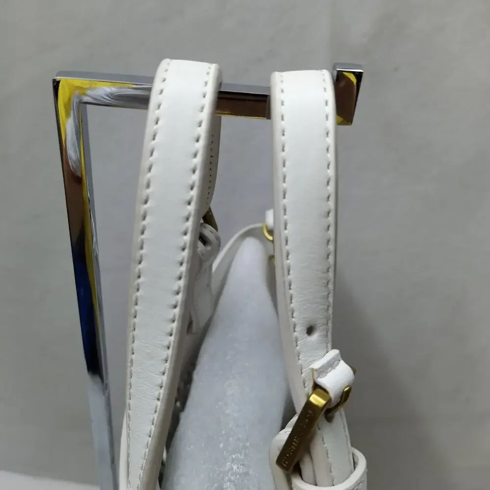 Tory Burch White Leather Woven Braided Macramé Fringe Limited Ed Crossbody Bag